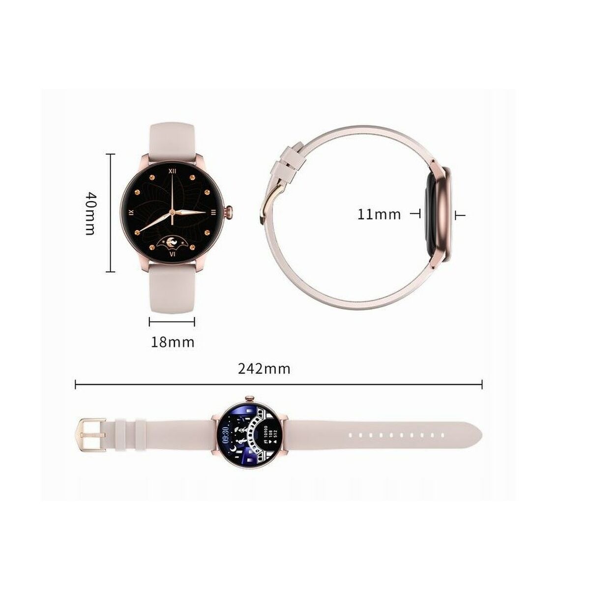 Smartwatch Oromed ORO LADY ACTIVE Roze 1,09"
